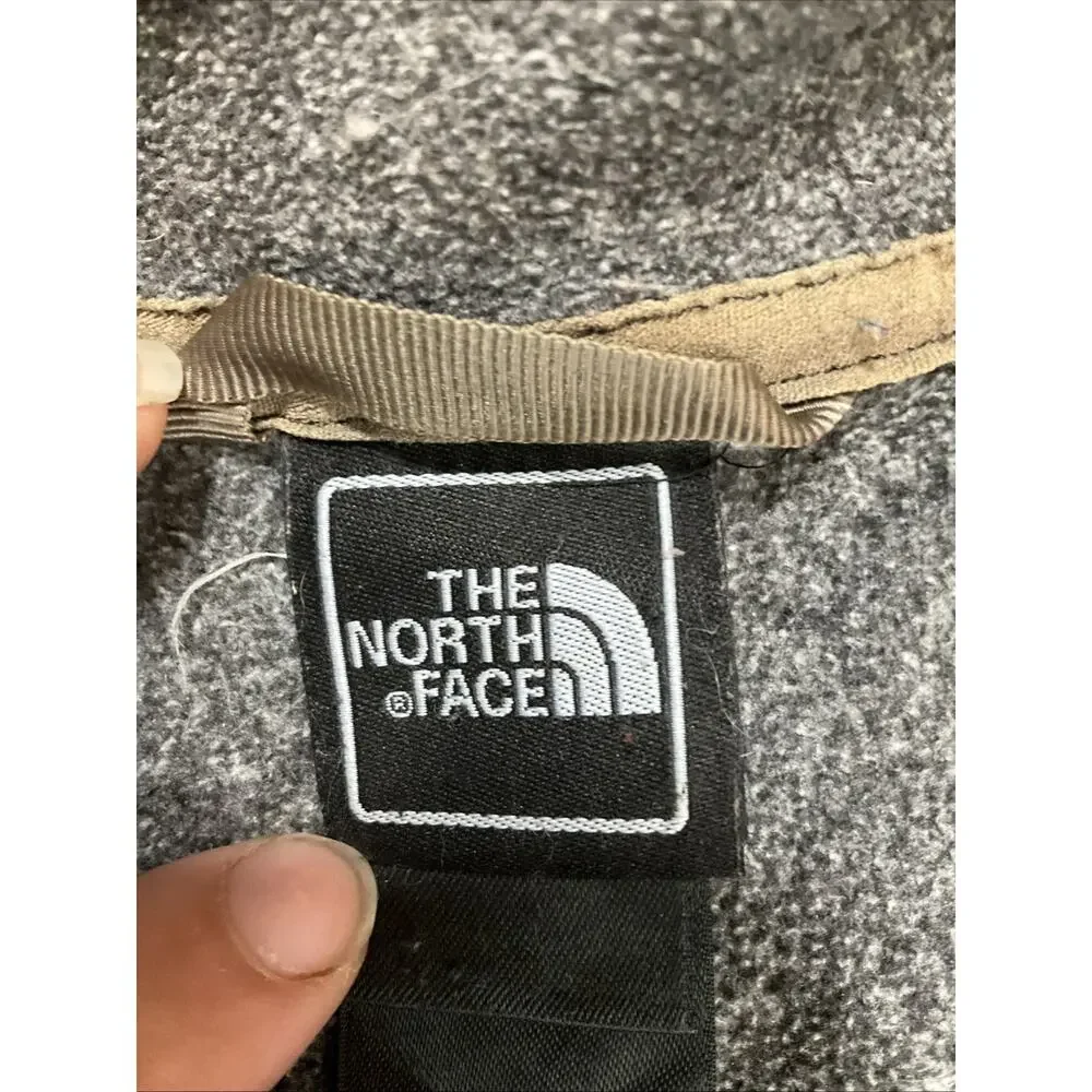 Vintage The North Face Full Zip Grey Fleece Jacket Adjustable Gorpcore worn-in M
